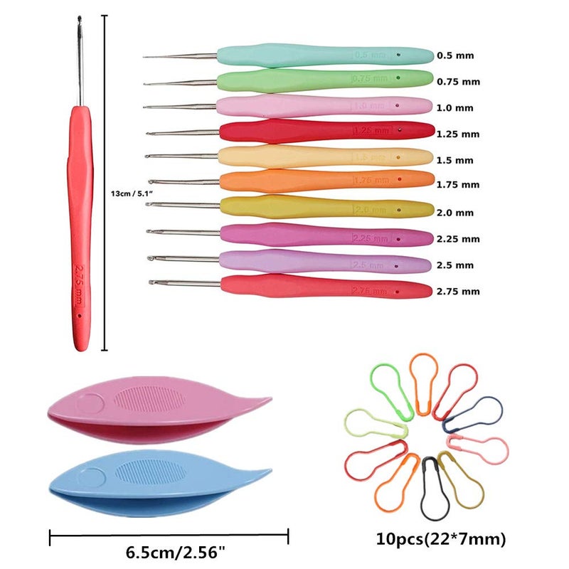 Lewhoo 15 Crochet Thread Balls & 10 Lace Crochet Hooks with Storage Bag  100% Cotton Thread with 2 Tatting Shutters Tools - Image 5